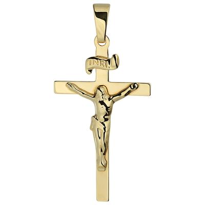 Kreuzanhänger JOBO "Kreuz mit Korpus und INRI 26 mm", gold (gelbgold 333), Schmuckanhänger, Damen, Gelbgold 333, 8 Karat 333 Gold