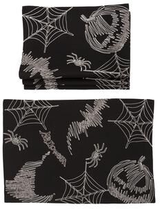 Xia Home Fashions Happy Halloween Double layer 16-Inch Placemats, Set of 4, Black