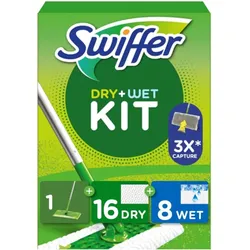Swiffer Bodenwischer Dry & Wet Starter-Set, Reinigungsutensil, Mehrfarbig