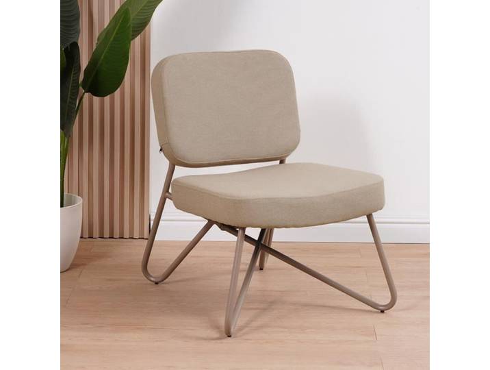 Livin24 Fauteuil scandinave Viggo taupe tissu recyclé