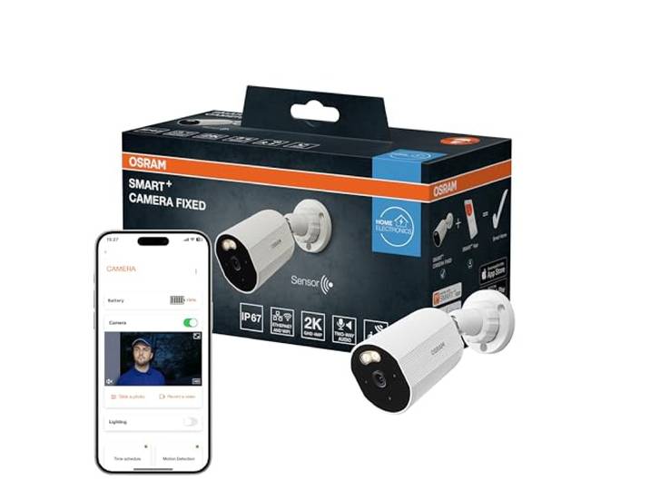 OSRAM Caméra extérieure SMART+ WiFi 4MP 2K IP67 vision nocturne blanche SMART+ WIFI Outdoor Camera Fixed\, Outdoor Lighting Accesories\, Blanc\, \, pack de 1