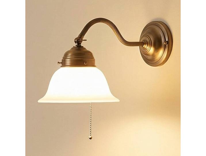Berliner Messinglampen Wandleuchte BORIS, dimmbar, bronze / altmessing, für Flurbereich, Messing, Antik