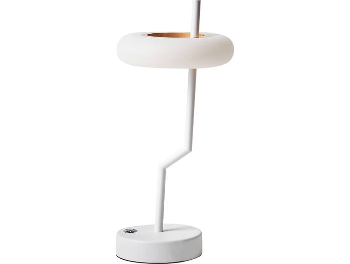 BELIANI Tischlampe Weiß Metall Kabellos Wiederaufladbar Touch Funktion Dimmfunktion USB Kabel Indoor Outdoor Tischleuchte Schreibtischlampe