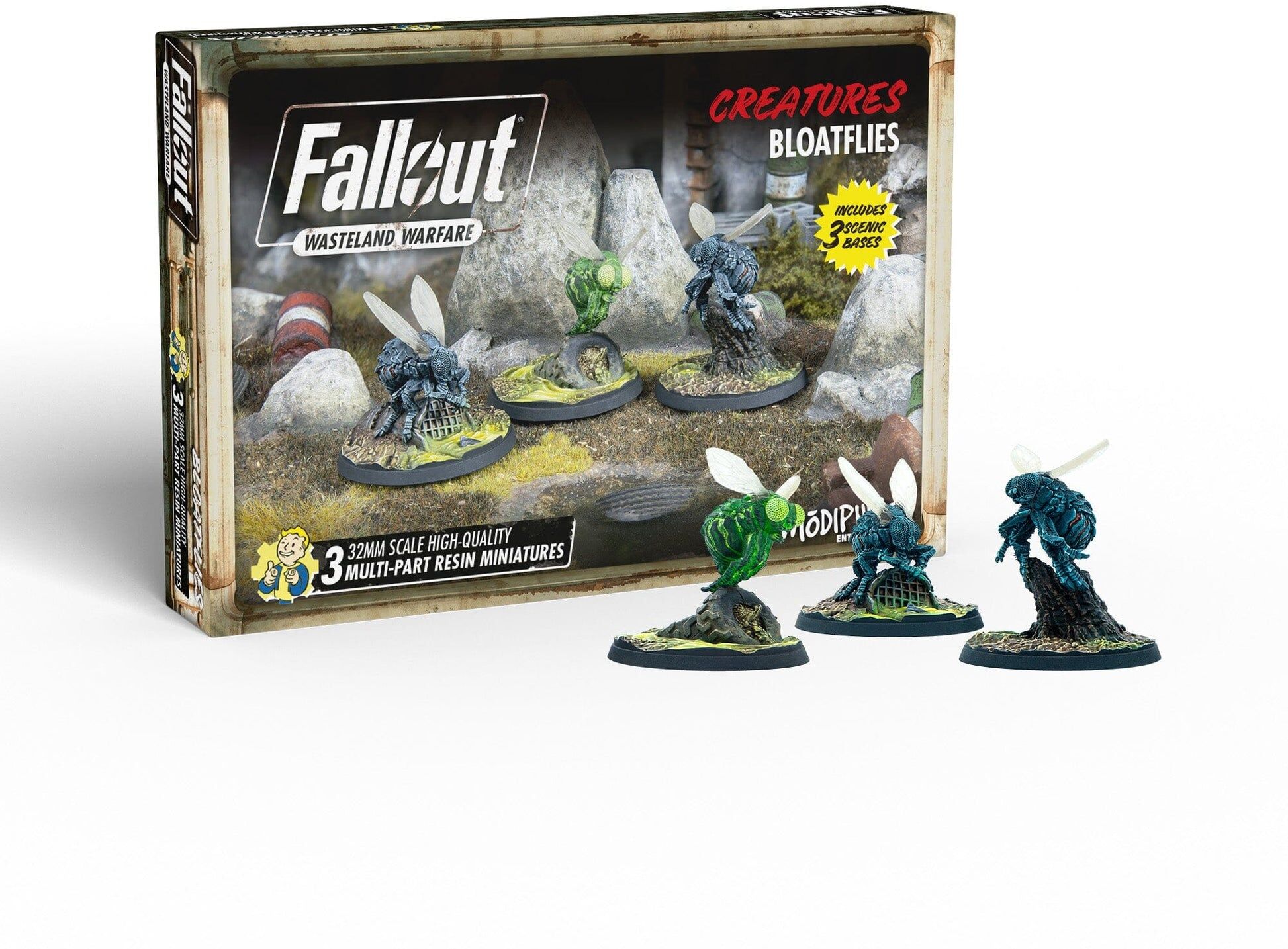 Fallout: Wasteland Warfare – Creatures: Bloatflies Miniature Set, Ages 14+, by Modiphius Entertainment