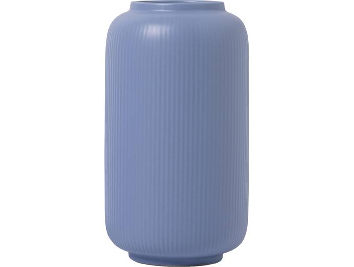 Tischvase GOODPRODUCT Ylvii, innen vollständig glasiert und wasserundurchlässig , blau (blau matt), H:22cm Ø:12cm, Keramik, Vasen, Tischvase, aus Keramik, uni matt oder mit glänzender Effektglasur, creme und blau