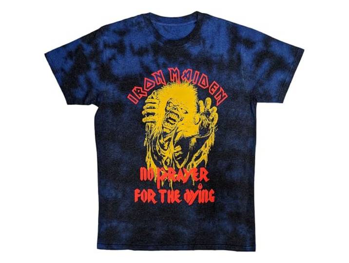 Iron Maiden No Prayer For The Dying Dye Wash T Shirt L