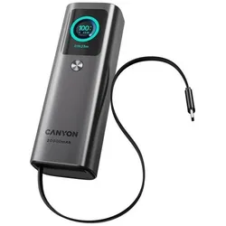 Canyon Power bank Built-in cable power bank OnPower 265 20000mAh 165W Aluminium Dark grey (20000 mAh, 165 W), Powerbank, Grau