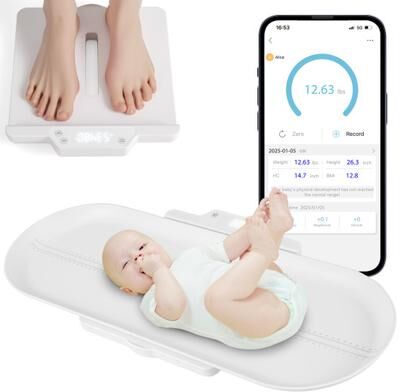 Costway Infant Scale with Detachable Tray for Body Weight and Height Measurement-White