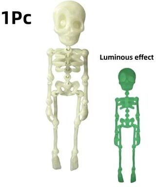 Uplift Essentials Magnetic Poseable Skull Fridge Magnet Funny Halloween Kitchen Decor Quirky Home Accessory luminous