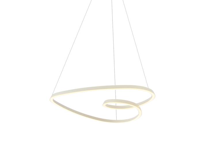 Suspension scandinave beige 72cm avec LED à intensité variable en
