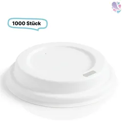 Deckel aus Bagasse 1.000 Stk für Kaffeebecher mit 80mm Durchmesser, umweltfreundlich, kompostierbar