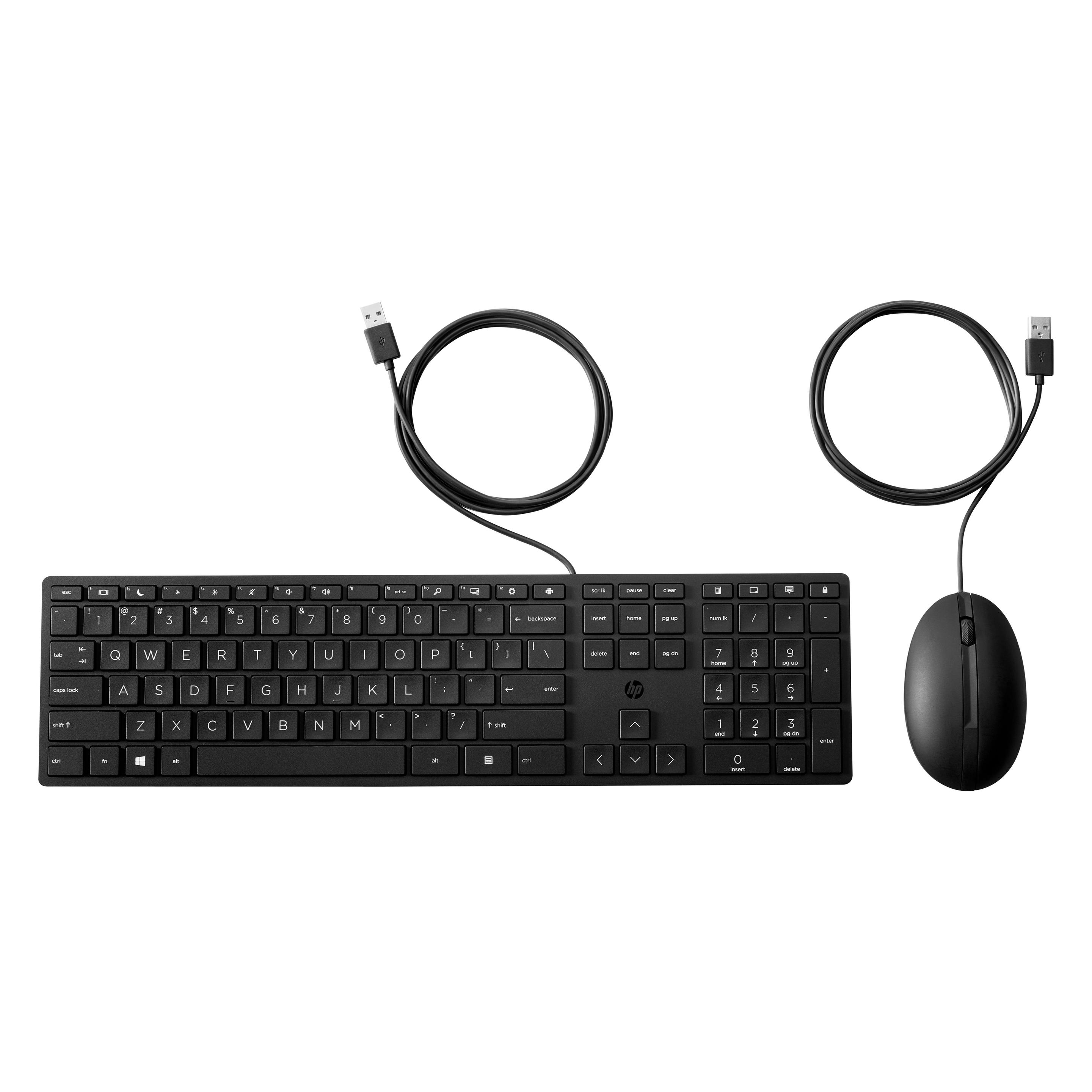HP Wired Desktop 320MK Maus und Tastatur (DE, Kabelgebunden) (9SR36UT#ABD)