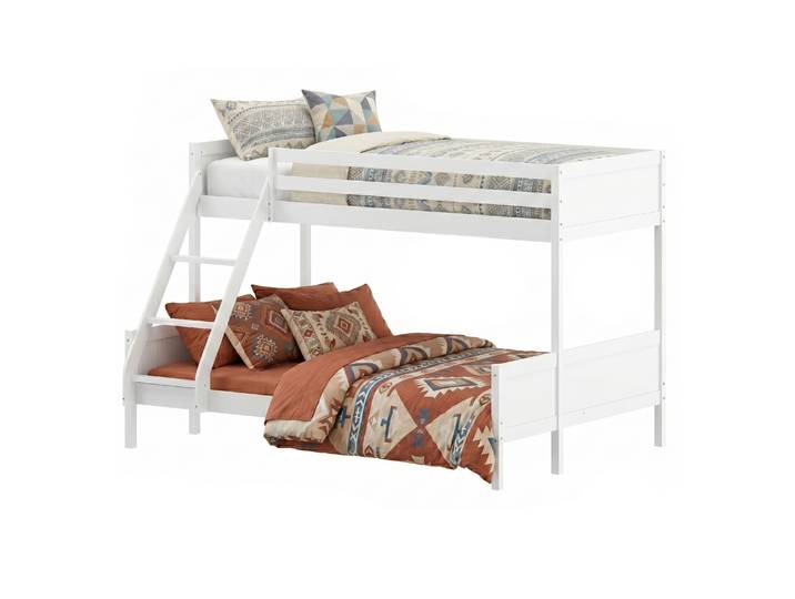Etagenbett Holz HARPER mit 3 Liegeflächen weiss