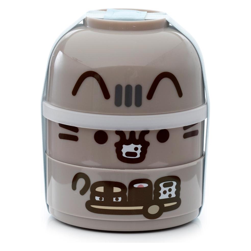 Puckator Pusheen die Katze Gestapelte Runde Bento Box Lunchbox mit 3 Fächern (THUP-76998)