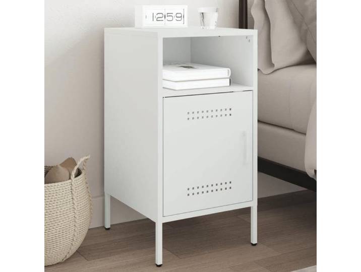 Table de Chevet Armoire de Lit avec Porte Table de Nuit avec Compartiment Armoire de Nuit Chambre à Coucher Blanc 843076