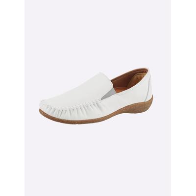 Slipper LORETTA, Damen, Gr. 38, weiß, Glattleder, Schuhe Slipper