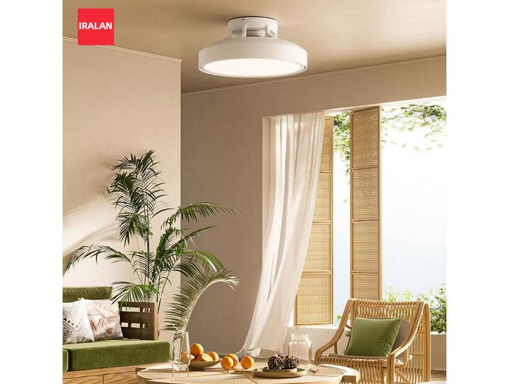 Ventilateur de plafond intelligent avec éclairage, télécommande, idéal pour la chambre et le salon, lampe ventilateur, ventilateur sans pales, lumière invisible.