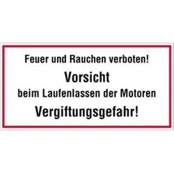 Schild Feuer und Rauchen verboten! Vorsicht ..., Kunststoff, 400x200 mm