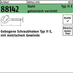 Schraubhaken R 88142 Typ 11 E gebogen M5x60 D 16 Stahl galv.verz. 100St.