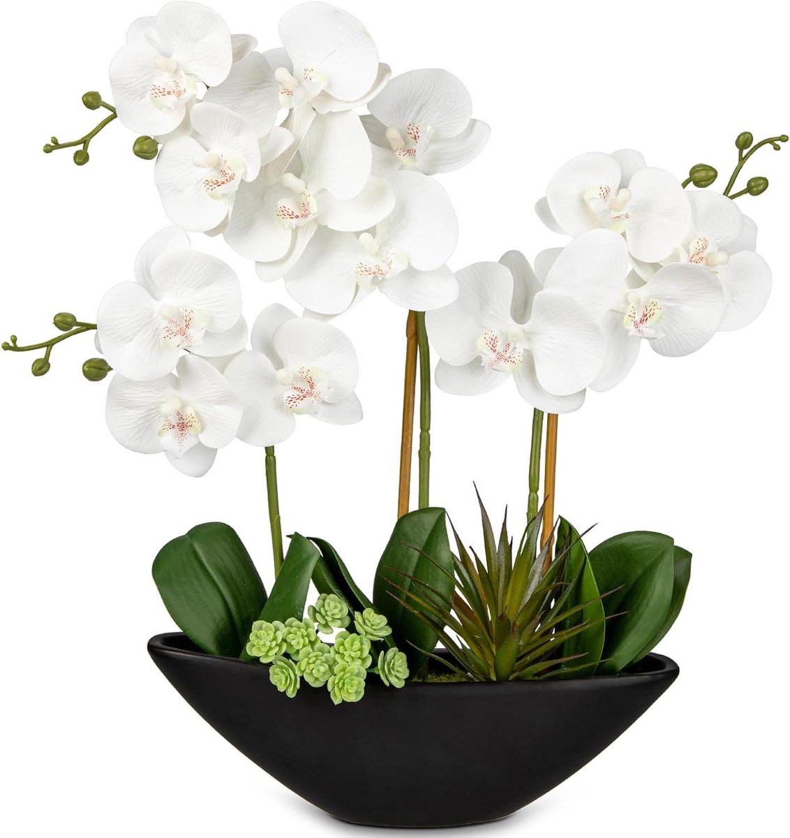 Nep Orchidee Kunstbloemen Boeket Wit - 44 cm Hoog
