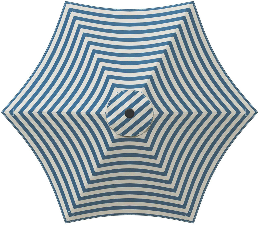 Freeport Park 226 cm W X 226 cm D Balcony Parasol with Manual Lift Blue/White 228cm H X 226cm W X 226cm D