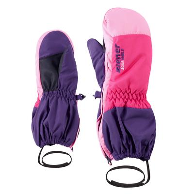 Fäustlinge ZIENER "LEVI-Z AS glove mini", Baby, Gr. 2, lila (schwarz lila), Polyester, Handschuhe Fäustlinge