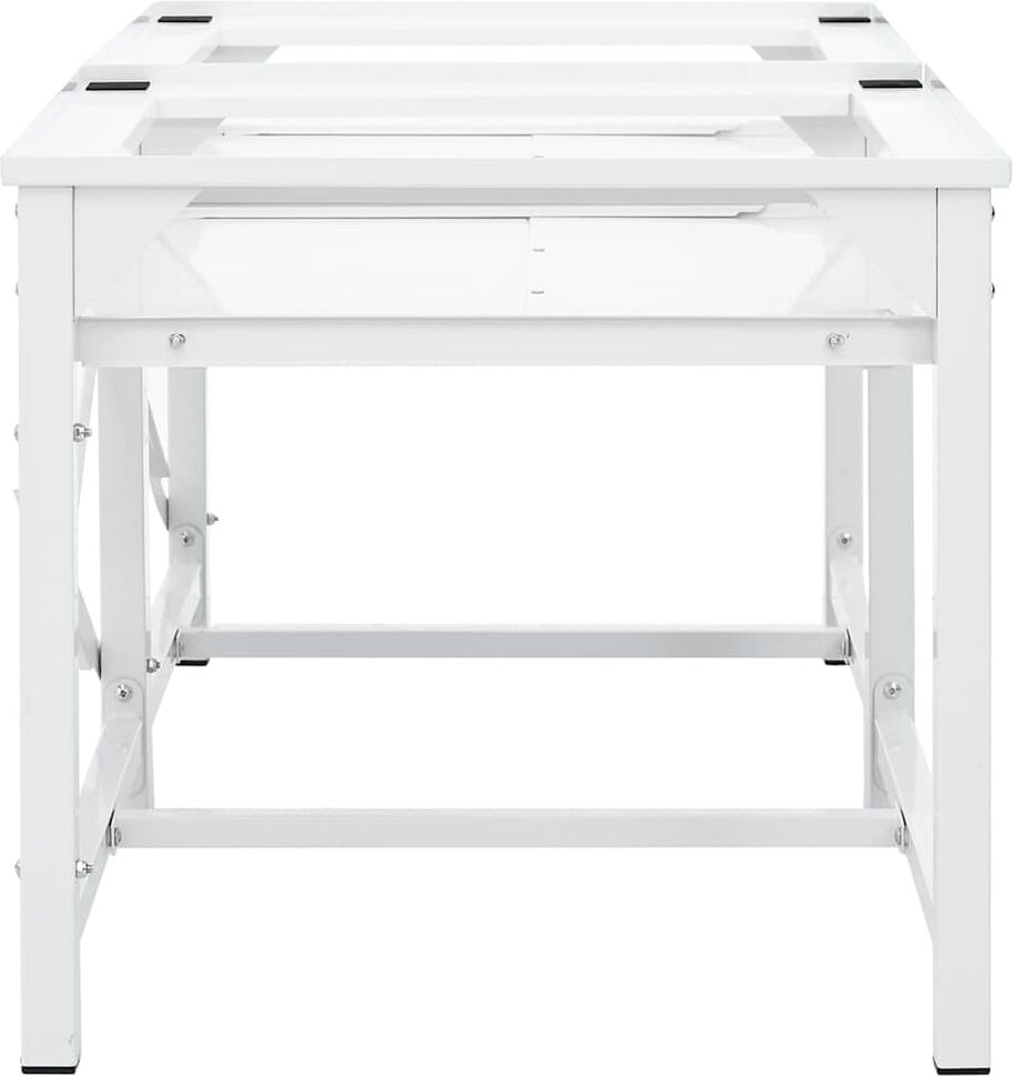 vidaXL Double socle pour machine à laver étagères coulissantes blanc