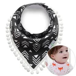 Schal mit Pompons für Kinder - schwarz