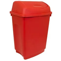 RS PRO Kunststoff mit Klapp Deckel 50L Rot Mülleimer, Abfalleimer, Rot