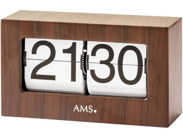 AMS T1177 - Tafelklok - Metaal - Hout - Notenhoutkleur - Bruin