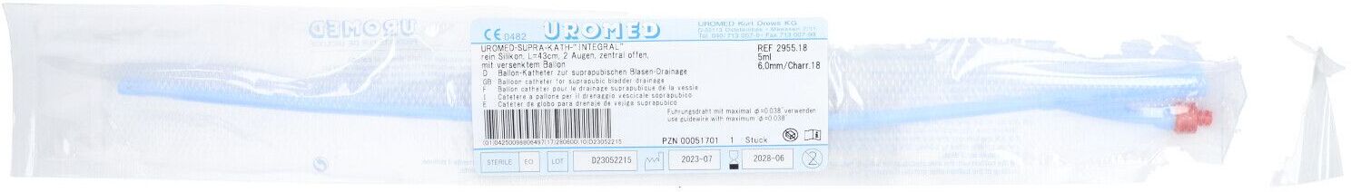 Uromed Supra Kath integral Silik.Ch 18 43cm 2955 1 St Katheter