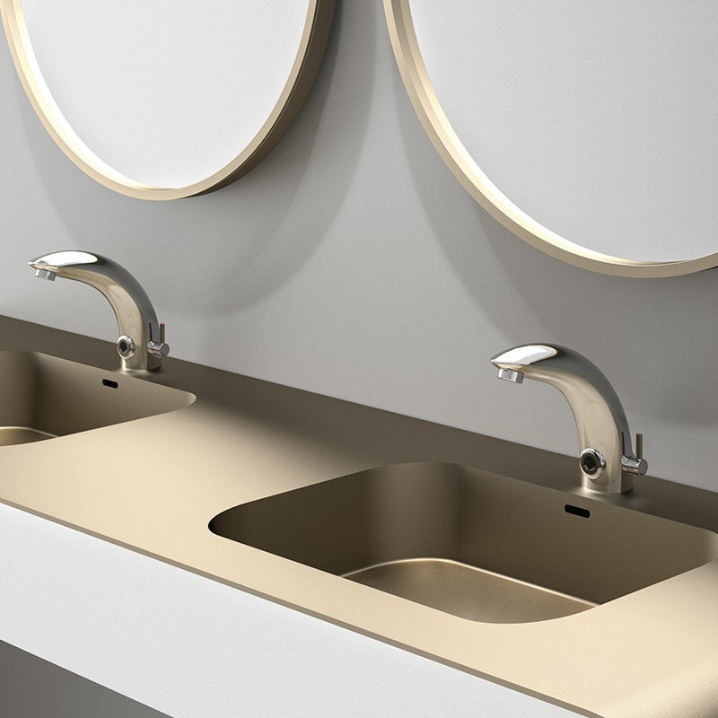 Mitigeur de lavabo automatique TEMPOMATIC MIX 2 sur vasque alimentation secteur 230/12 V DELABIE 494000
