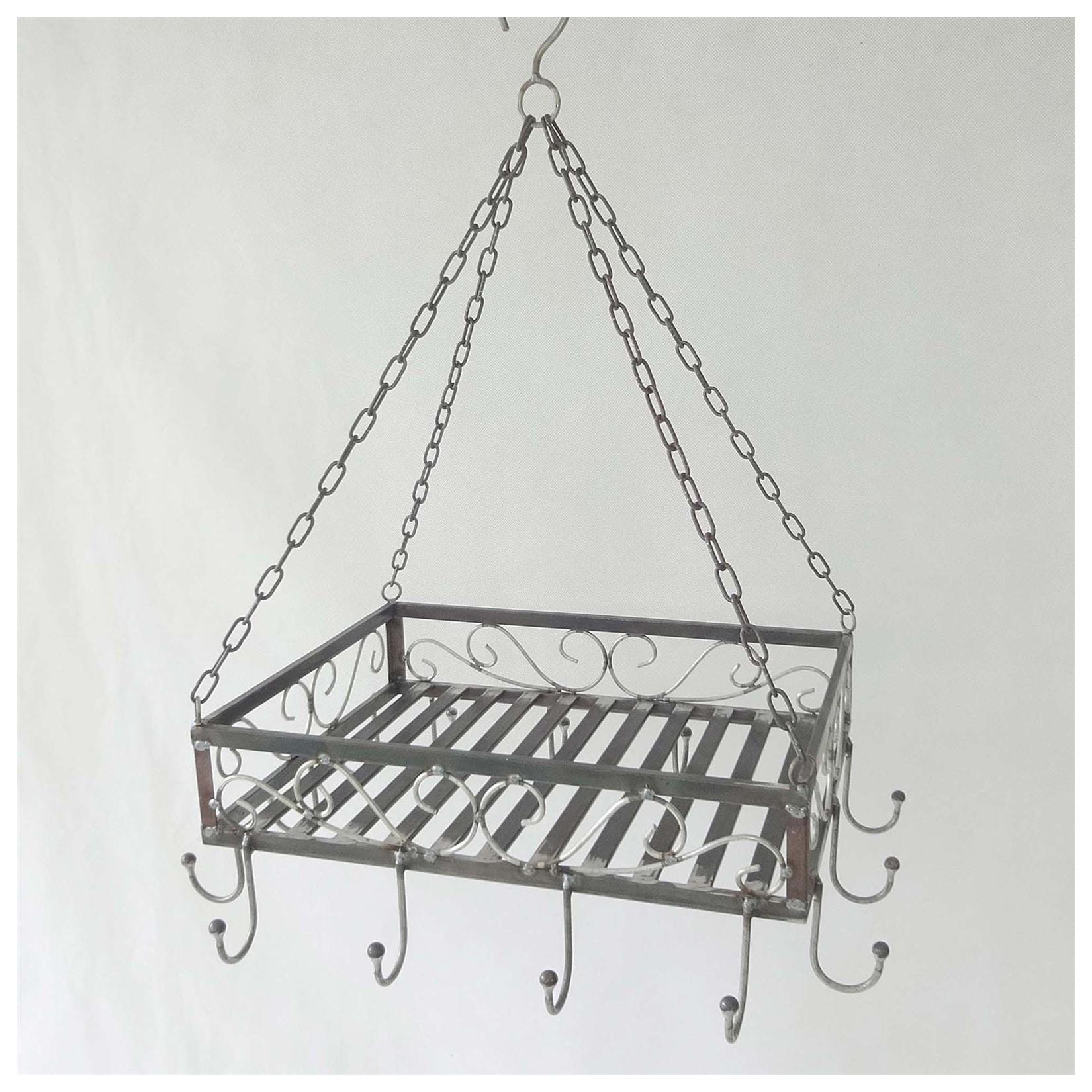 HTI-Line Hängendes Deckenregal aus Metall für Küche und Wohnraum 49 x 40 x 63 cm