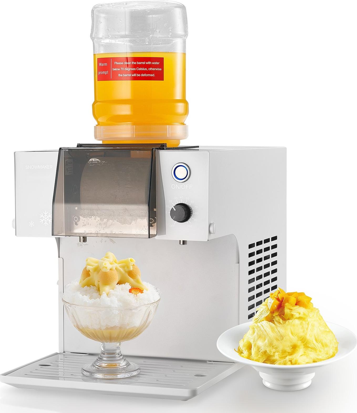 Schneeflocken-Eismaschine - Eisrasierer/Eishobel Bingsu-Maschine - Kapazität 40 kg/Tag - Tank 1,8 L - Schnellkühlung 90 Sek. - Edelstahlklinge - Elektrisch - Für Zuhause & Events