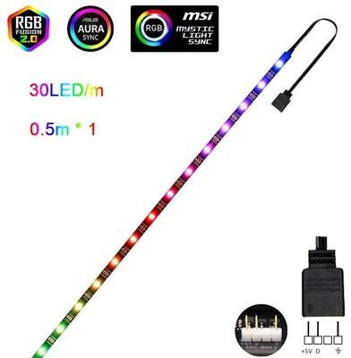 Uplifted Finds Addressable Rainbow WS2812B LED Strip Light 5V waterproof 30 0.5m X1