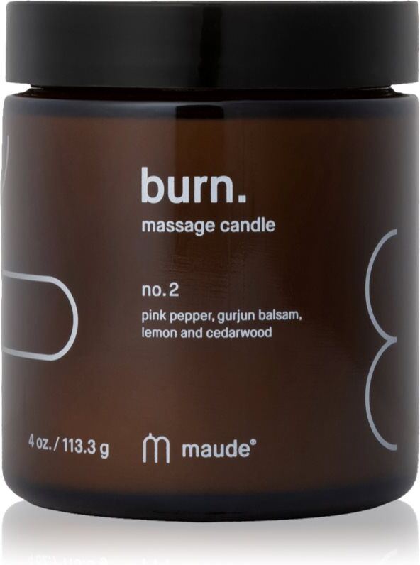 Maude Burn Bougie de massage No.2 Pink Pepper & Gurjun Balsam 113 g