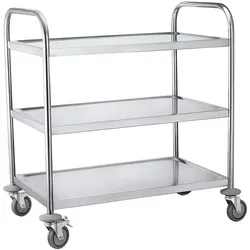 OTTO Office Edelstahl-Servierwagen 3-stöckig silber, 84.5x94x52.5 cm