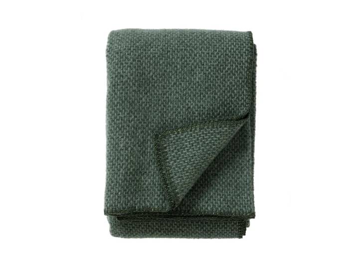 Klippan Yllefabrik Plaid en laine Domino vert