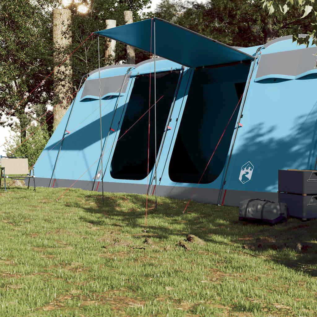 vidaXL Tente familiale tunnel 10 personnes bleu imperméable