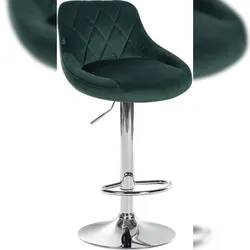 Proregal CHEFGASTRO Barhocker CAPE VERDE Samt Chrom HxBxT 83x46x49cm Samt Dunkelgrün Barstuhl