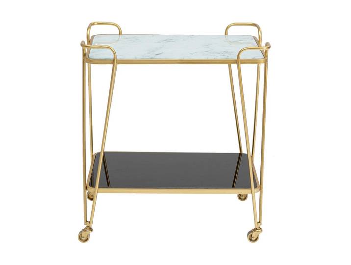 Servierwagen KARE DESIGN West Coast 37 x 60 x 68 cm , mehrfarbig, B:60cm H:68cm T:37cm, Rollwagen, Servierwagen
