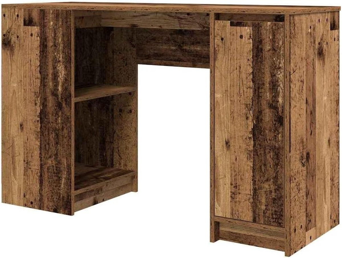 Secretair bureau in oud hout met veel opbergruimte, Breedte: 120 cm