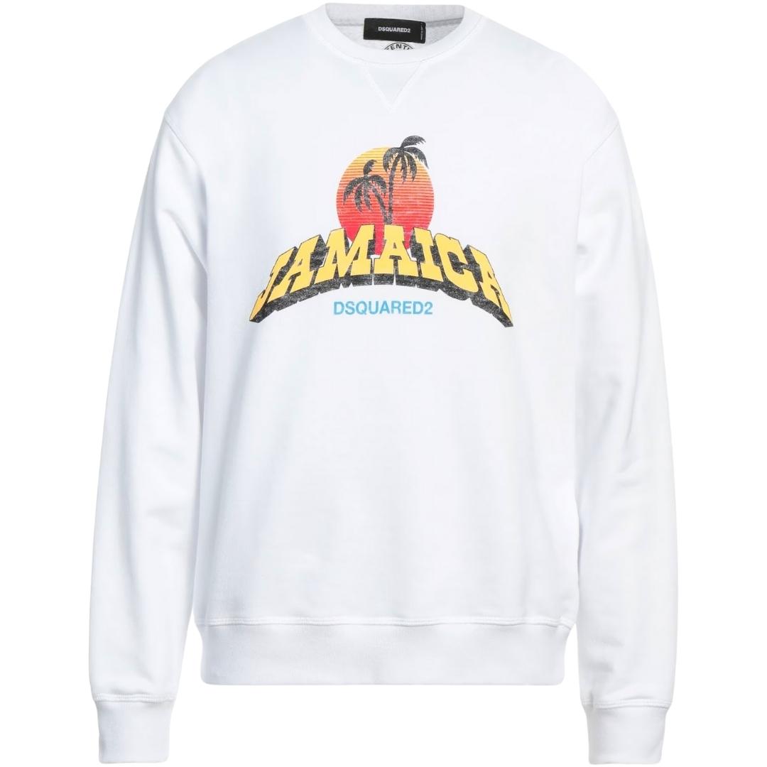 Dsquared2 Jamaica Design Weißes Sweatshirt