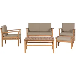 LOUNGE-SET 4-sitzer Akazienholz hellbraun Manila