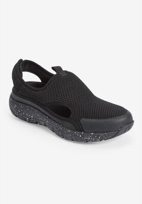 Extra Wide Width Women's The Cheren Trail Sneaker by Comfortview in Black (Size 10 WW)