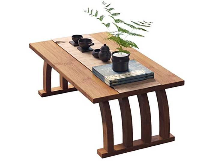 Japanischer Stil Couchtisch Wohnzimmer Zen Floating Sitztisch Tatami Fenster Cocktail Tisch (Color : Brown, S : 80x37x31cm)