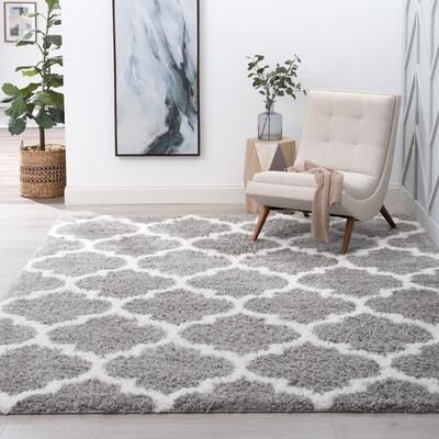 Alise Rugs Joy Shag Moroccan Geometric Indoor Area Rug