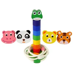 Holzpyramide Lernpuzzle Tiere