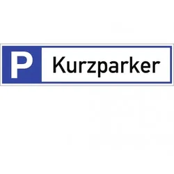 Dreifke® Schild, Parkplatzreservierer Kurzparker, Alu, 460x110 mm