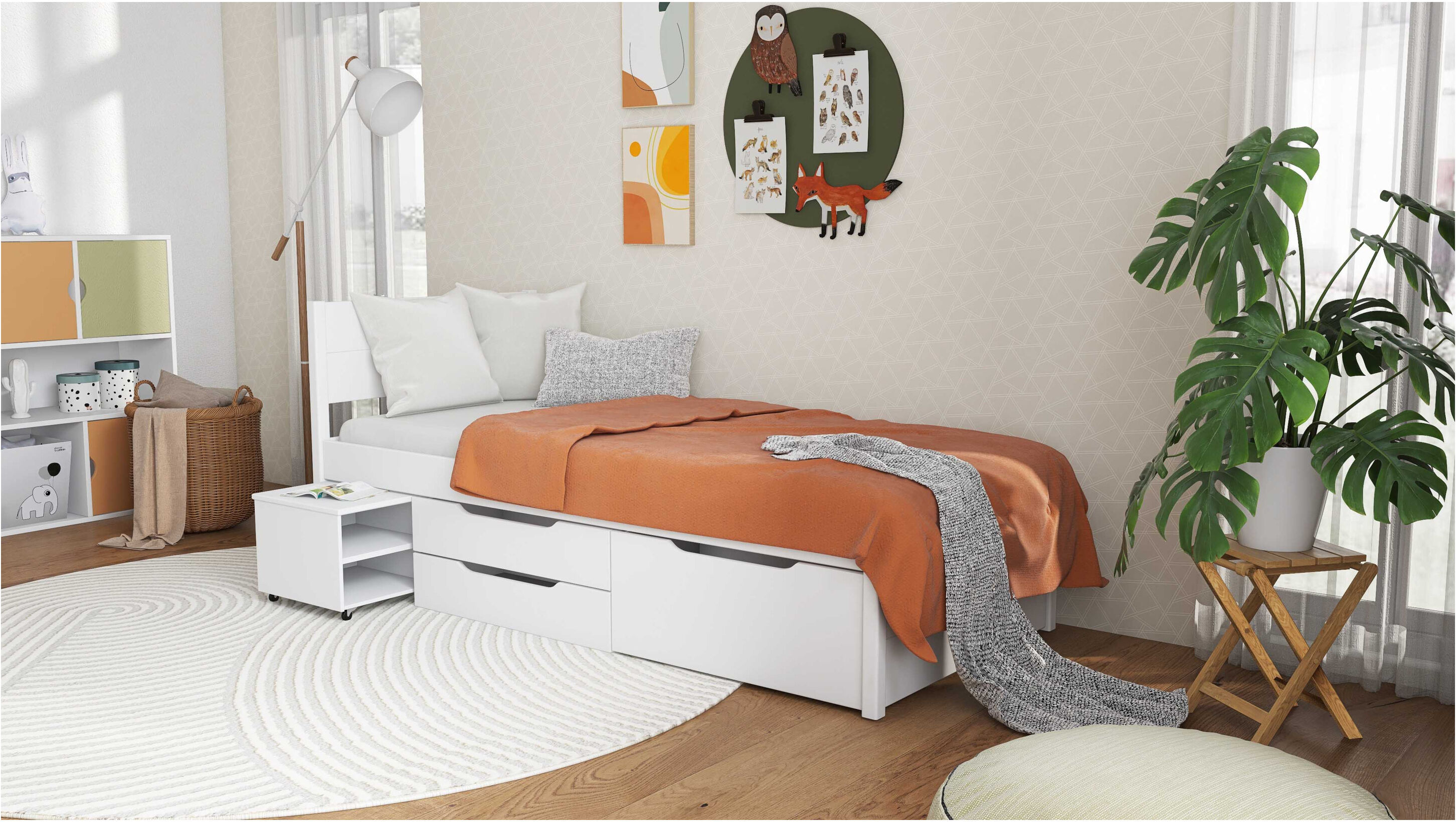 INTER LINK Funktionsbett »Efetivo«, mit integrierten Nachtkommoden und Lattenroste